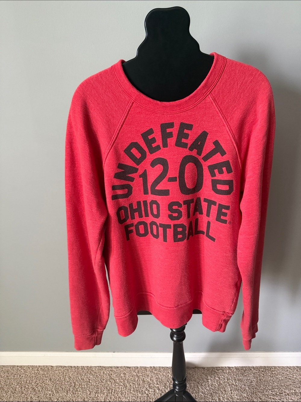 HOMAGE Red 'Undefeated 12-0 Ohio State Football' Crewneck Sweatshirt